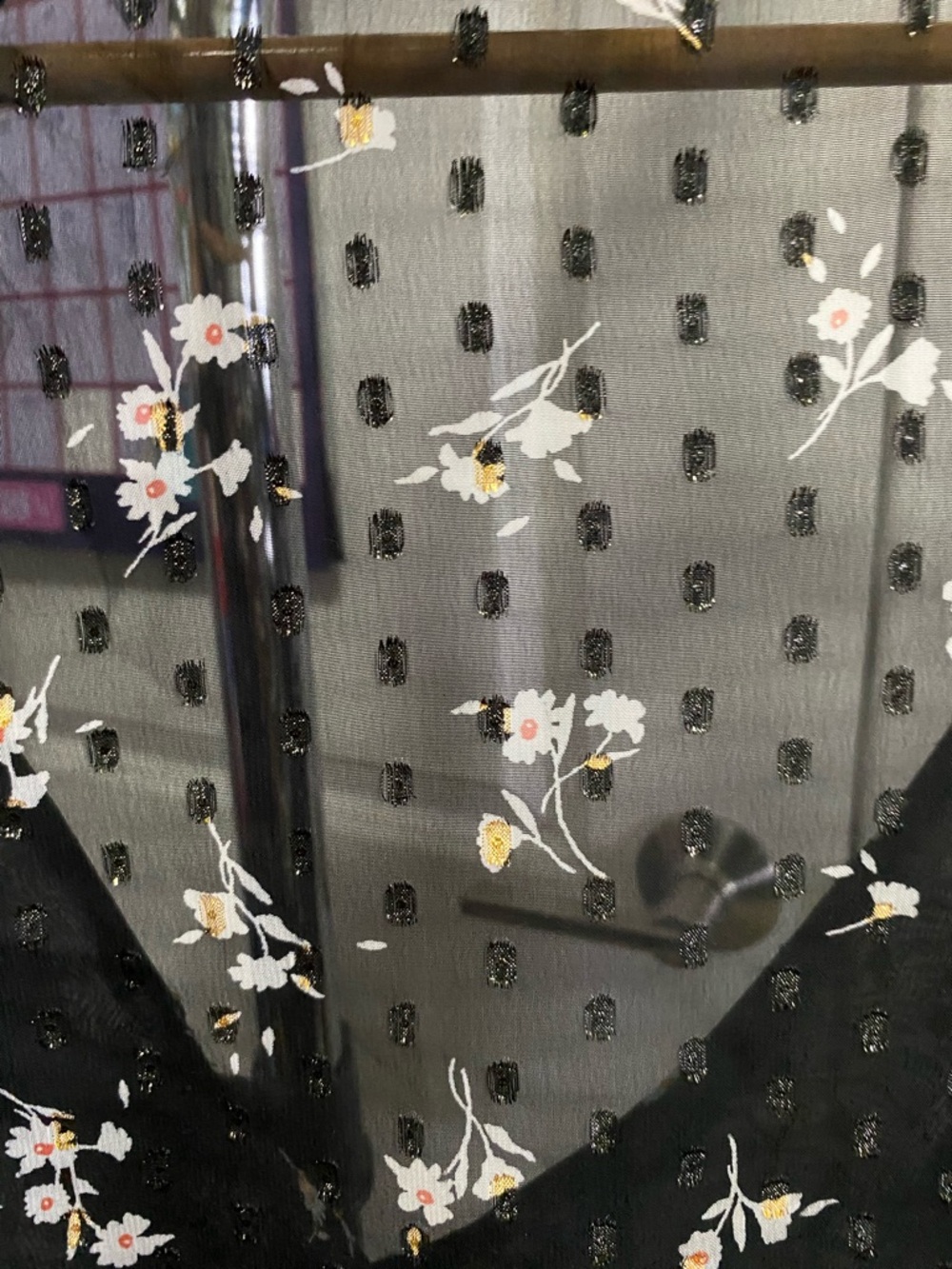 Dynamite Black Floral Sheer Wrap Top - Picture 11 of 11